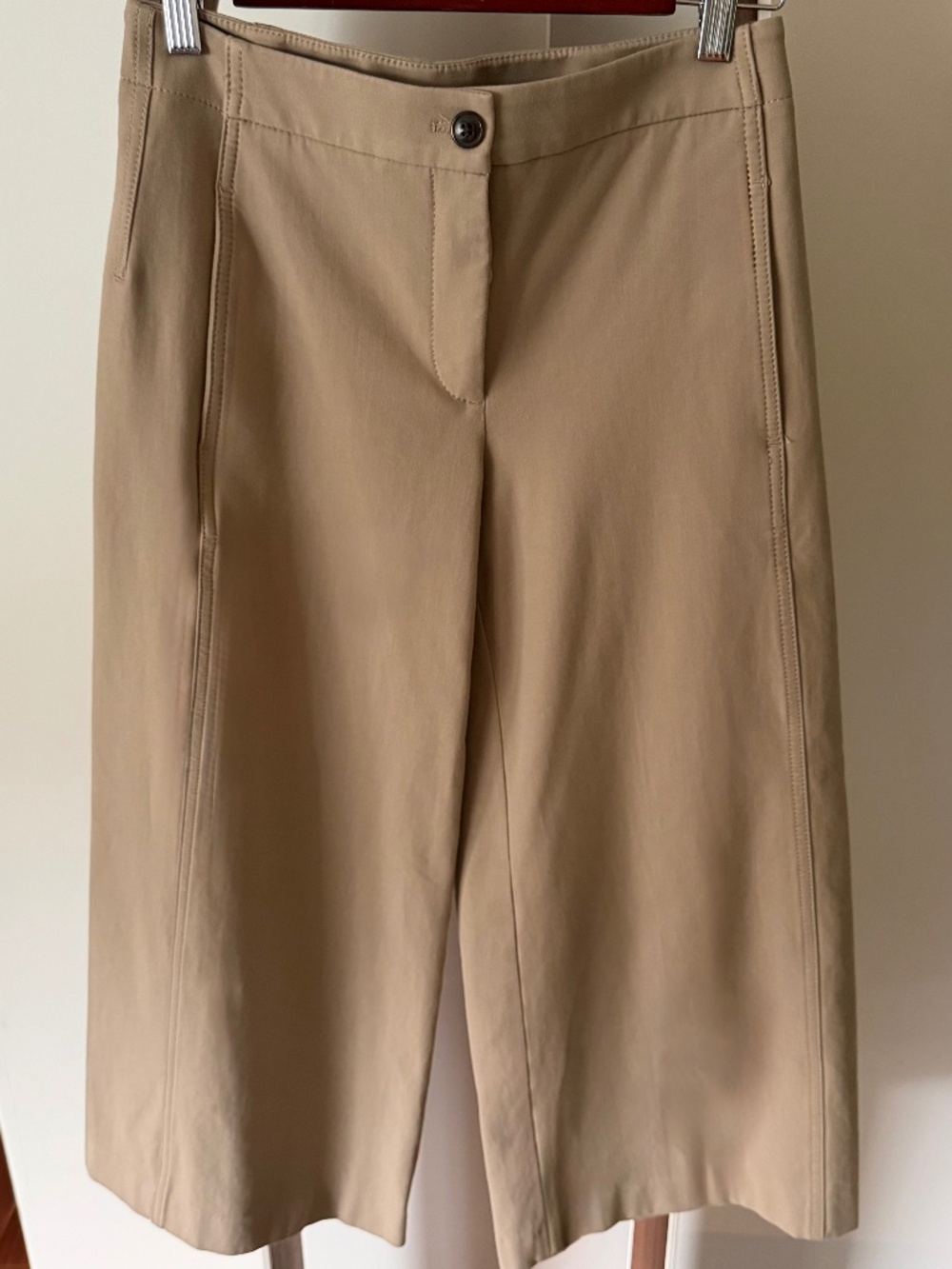 Ann Taylor Wide-Leg Cropped Pants | Khaki | Size 0